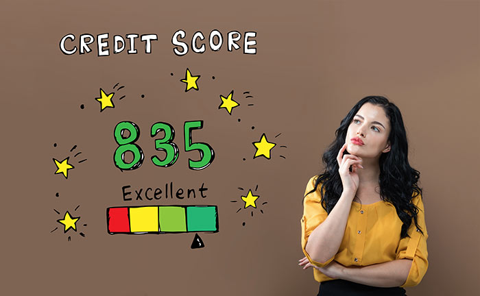 woman musing about her credit score