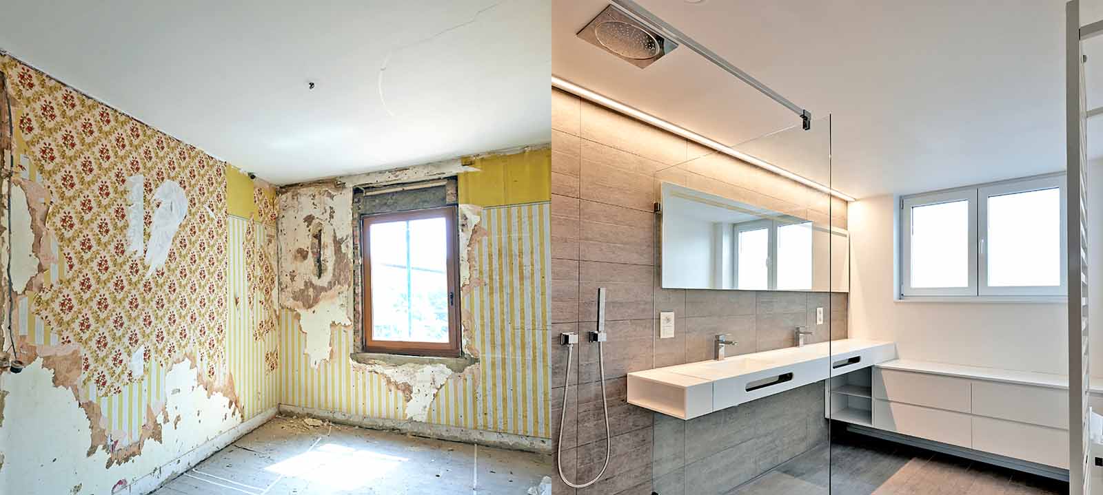 before and after bathroom renovation